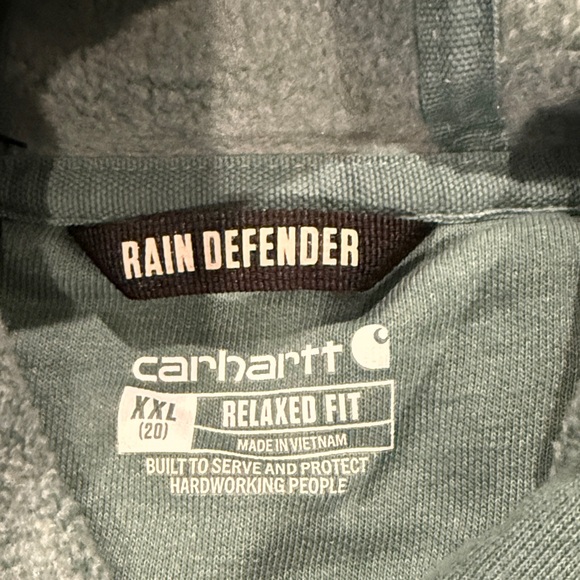 Carhartt Teal Hoodie with Cream Logo - Picture 5 of 7